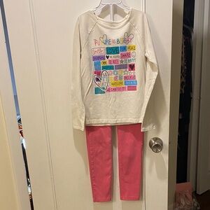 Garanimals White and Pink Long Sleeve Tee Set